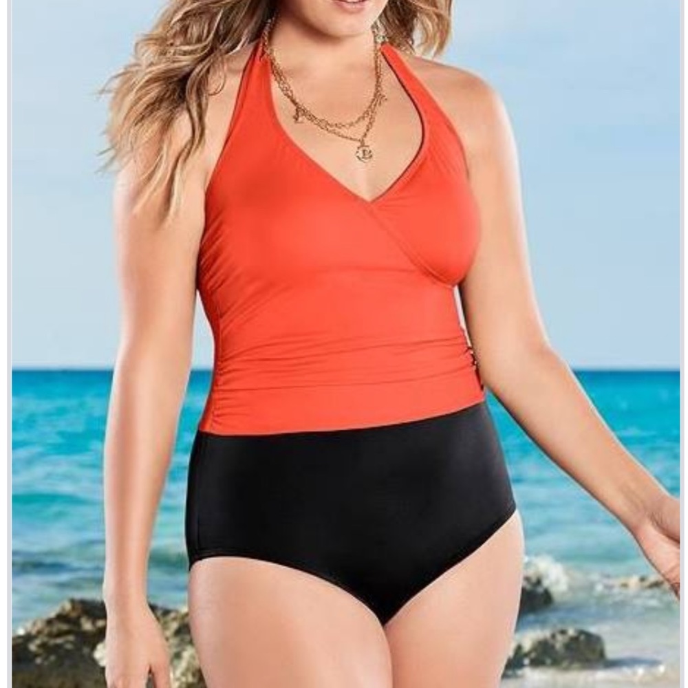 One piece halter bathing suit